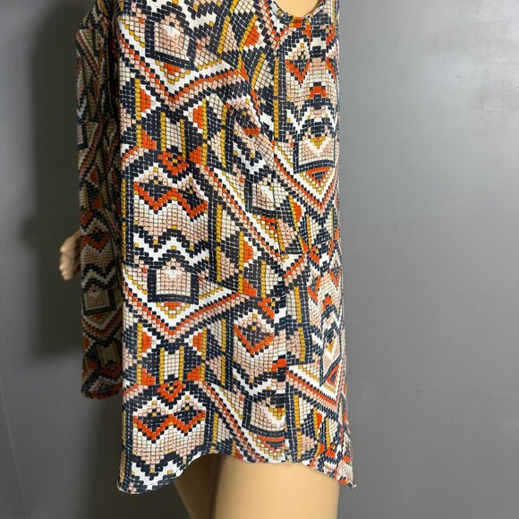 H&M Boho Geometric Print Sleeveless Button-Up collared blouse top - Picture 6 of 6